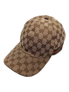 Gucci Hat Cap Baseball Cap XL 60cm GG Sherry Line Beige Men's Authentic